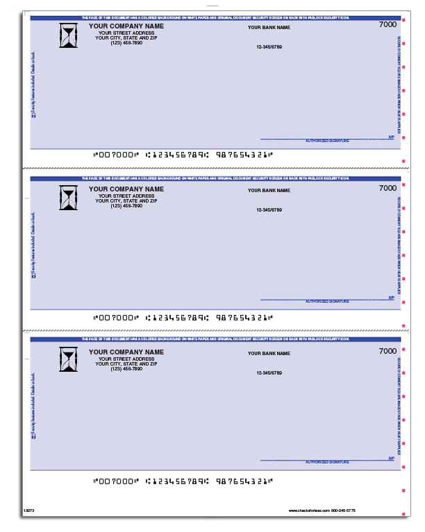 Blank 3 Per Page Checks