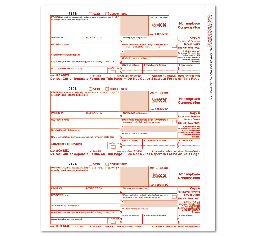 1099-NEC Income Forms