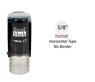 Self-Inking Custom Stamp - Horizontal Type No Border (5/8" Diameter)Up to 7 characters only per line