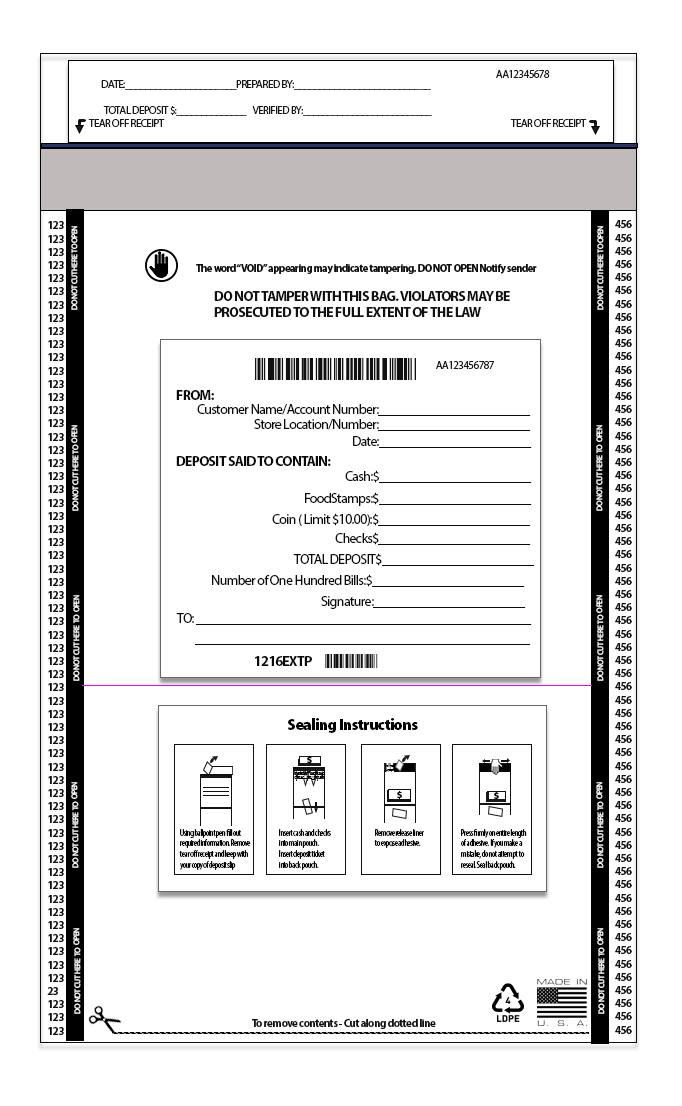 12" x 16" Clear Dual Pouch Security Bag - 1216EXTP