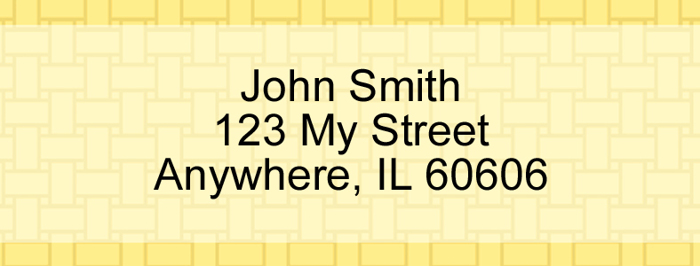 Yellow Safety Rectangle Address Label